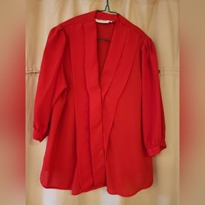 Vintage Women's Steven Barry Red Blouse size 8